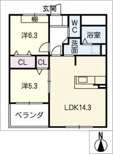 Grantage藤ヶ丘【1階】の間取り