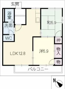 シーサイド若宮A【1階】の間取り