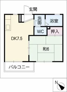 パークサイド若宮B【1階】の間取り