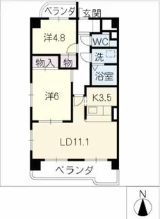 ピアリッツ日置弐番館【6階】の間取り