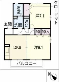 カーサ タカラ A棟【1階】の間取り