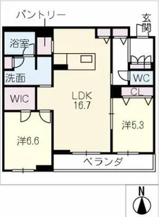 アルフラット オリーブ【2階】の間取り
