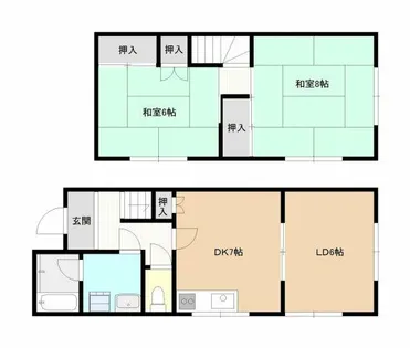 兵庫県明石市小久保5丁目【テラスハウス】の間取り