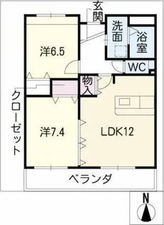 ラピスコート滝ノ水【2階】の間取り