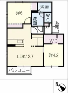 グレースタウンF【1階】の間取り