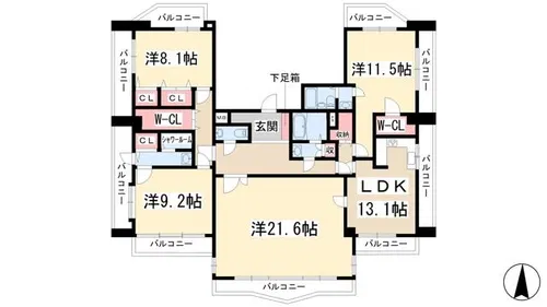 アビタシオン泉【1501号室】の間取り