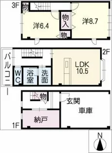 愛知県日進市梅森町北田面【タウンハウス】の間取り