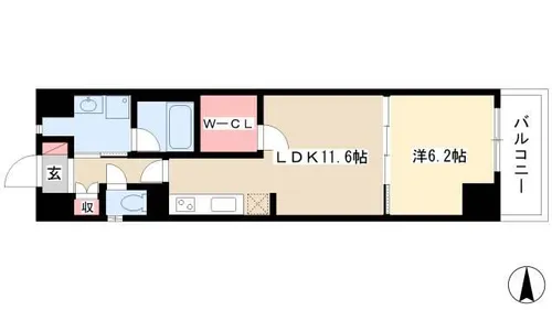 BPRレジデンス金山【0205号室】の間取り