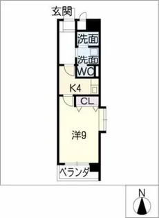 カスティーヌ前津【6階】の間取り