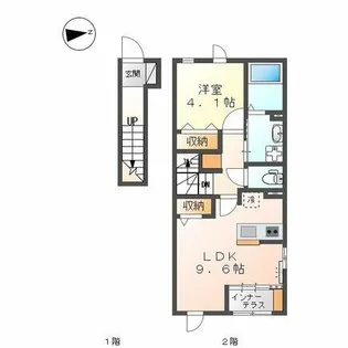 ベルフラワー荒居【201号室】の間取り