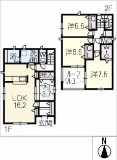 愛知県東海市加木屋町丸根【一戸建】の間取り