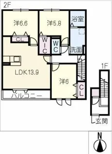 ベルネージュⅢ【2階】の間取り