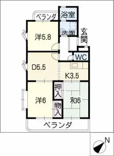 エスペランサ石川【2階】の間取り