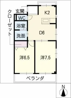 メゾンボヌールA【2階】の間取り