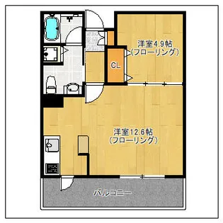 リアンシエルブルー東比恵【307号室】の間取り