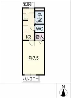 ヤングパレスB棟【1階】の間取り