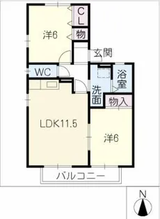 エヌ・リヴェール【2階】の間取り