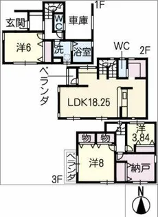 愛知県名古屋市北区芳野3丁目【一戸建】の間取り