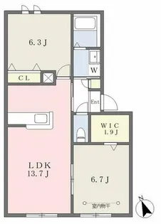 ウィングド フット コート【1階】の間取り