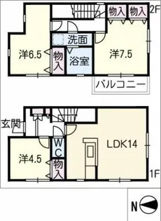 愛知県知多市岡田字久平【一戸建】の間取り