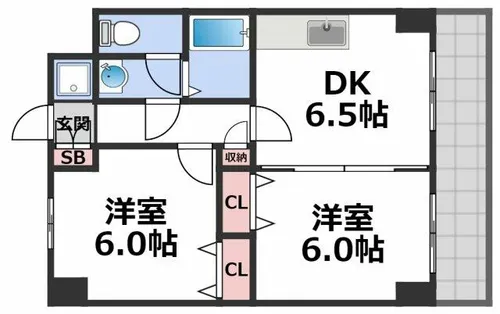 グランデージ今里【10階】の間取り