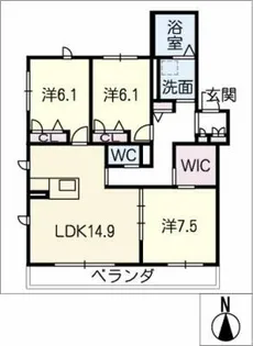 プルメリアテラス【2階】の間取り