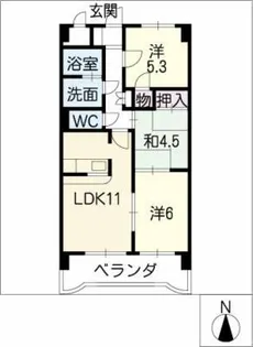 ル・ヴィラージュ植田【6階】の間取り