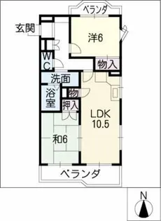 ポニーヒル長久手 B棟【2階】の間取り