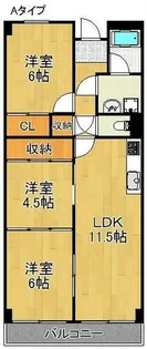 二色の浜グリーンハイツ【3階】の間取り