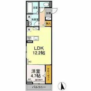 グリーンパーク弥生 A【3階】の間取り