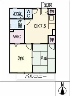 リバーサイド今枝【1階】の間取り