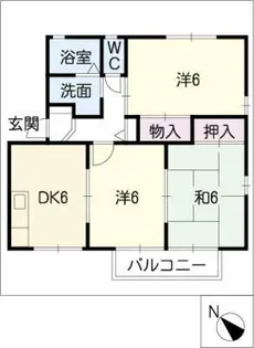 ハイカムール若石山【2階】の間取り