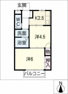 A・Tフラッツ【2階】の間取り