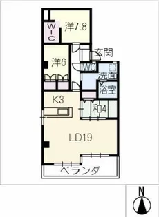 ルモン覚王山【1階】の間取り