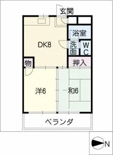 レジダンス四ッ葉【1階】の間取り