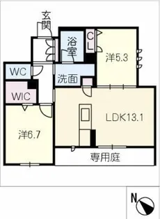 アークヒルズ豊橋【1階】の間取り