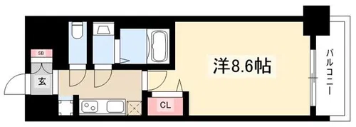 プレサンス大須観音ディオ【0904号室】の間取り