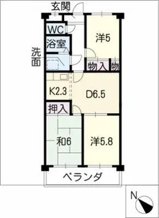 ドミール大西【3階】の間取り
