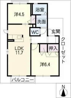 ファミール B棟【2階】の間取り