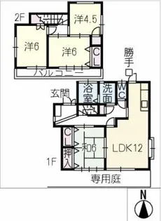 愛知県豊橋市上野町字上原【一戸建】の間取り