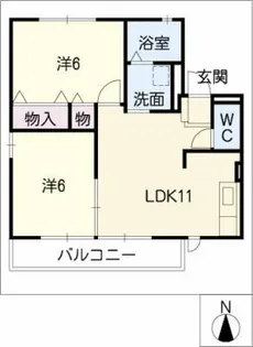 シャングリラ大針A【1階】の間取り