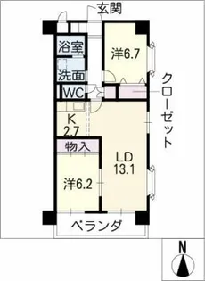 シャイニング.ヒルズ【9階】の間取り