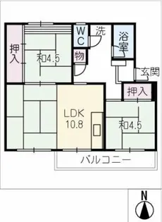 知立団地34棟 202号室【2階】の間取り