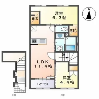 仮)大治町砂子尾崎アパート【2階】の間取り