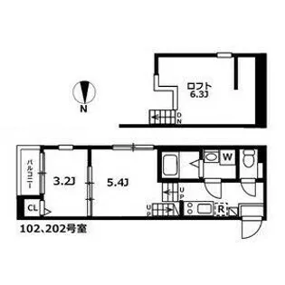 メモリアル【201号室】の間取り