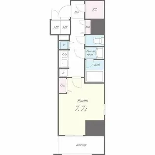 サンエスケーイワタ名城【9階】の間取り