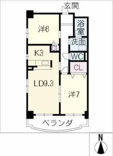 ピースフル・ガーデン【1階】の間取り