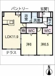 ユアメゾン須ヶ口A棟【1階】の間取り
