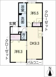 エクレール・マーヤB棟【2階】の間取り