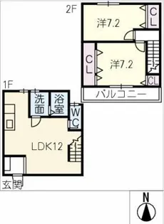 愛知県常滑市新田町3丁目【タウンハウス】の間取り